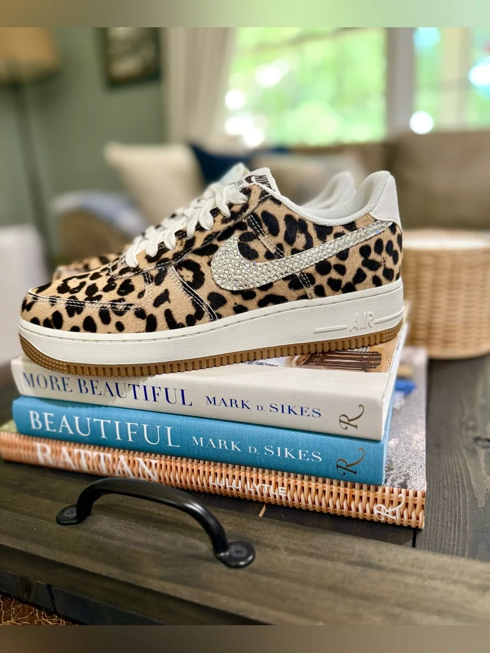 Nike Air Force 1 ‘07 ND1 Sneaker. CUSTOMIZED Leopard with Swarovski bling! 8.5